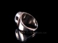 BA233 Bague Tibétaine Argent Massif Pierre de Lune. Taille 51