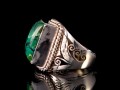 BA243 Bague Tibétaine Argent Massif Turquoise. Taille 62