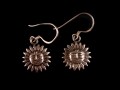 BdOA52 Boucles d’Oreille Tibétaines Argent Massif Soleil