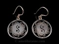 BdOA71 Boucles d’Oreille Tibétaines Argent Massif Yin Yang
