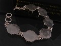 BRA12 Bracelet Tibétain Argent Massif Turquoise Mantra Bouddhiste