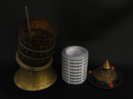 RP86 Roue à Prières Tibétaine Mantra Astamangala