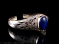 BRA44 Bracelet Tibétain Argent Massif Lapis Lazuli