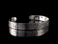 BRA48 Bracelet Tibétain Argent Massif Signes Auspicieux 