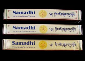 Ens04 Lot de 3 Boites d'Encens Tibétain Bois de Santal Blanc Samadhi
