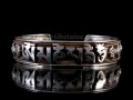 BRA49 Bracelet Tibétain Argent Massif Mantra Bouddhiste