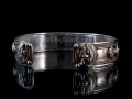 BRA49 Bracelet Tibétain Argent Massif Mantra Bouddhiste