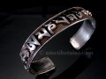 BRA49 Bracelet Tibétain Argent Massif Mantra Bouddhiste