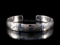 BRA57 Bracelet Tibétain Argent Massif Signes Auspicieux Dorje