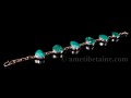 BRA60 Bracelet Tibétain Argent Massif Turquoise
