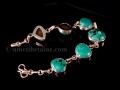 BRA60 Bracelet Tibétain Argent Massif Turquoise