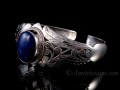 BRA64 Bracelet Tibétain Argent Massif Lapis Lazuli