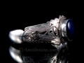 BRA64 Bracelet Tibétain Argent Massif Lapis Lazuli