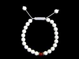 BrMala184 Bracelet Mala Conque Cornaline
