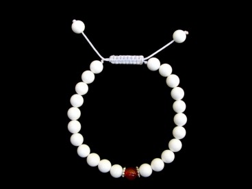 BrMala184 Bracelet Mala Conque Cornaline
