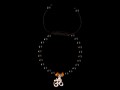 BrMala232 Bracelet Onyx Oeil de Tigre Om Argent Massif