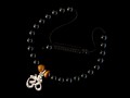 BrMala232 Bracelet Onyx Oeil de Tigre Om Argent Massif