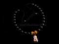 BrMala250 Bracelet Onyx Oeil de Tigre Bouddha Argent Massif