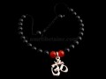 BrMala251 Bracelet Onyx Cornaline Om Argent Massif