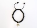 BrMala233 Bracelet Onyx Om Argent Massif