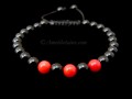 BrMala292 Bracelet Onyx Corail Bambou