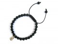 BrMala231 Bracelet Onyx Bouddha Argent Massif