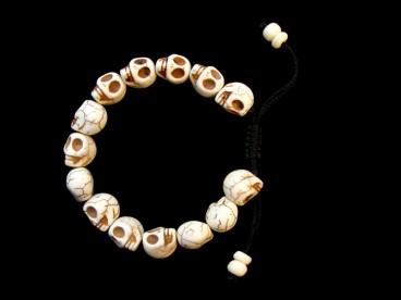 BRD158 Bracelet Mala Tibétain Crâne Os de Buffle