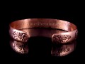 BRD244 Bracelet Tibétain Cuivre Astamangala Signes Auspicieux du Bouddhisme