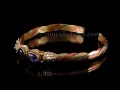 BRD247 Bracelet Tibétain Métal Argenté Cuivre Laiton