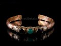 BRD248 Bracelet Tibétain Métal Argenté Cuivre Laiton