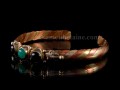 BRD248 Bracelet Tibétain Métal Argenté Cuivre Laiton