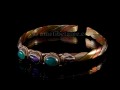 BRD260 Bracelet Tibétain Métal Argenté Cuivre Laiton