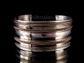 BRD265 Bracelet Tibétain Métal Argenté Cuivre Laiton