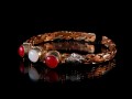 BRD294 Bracelet Tibétain Métal Argenté Cuivre Laiton
