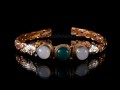 BRD295 Bracelet Tibétain Métal Argenté Cuivre Laiton