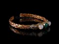 BRD295 Bracelet Tibétain Métal Argenté Cuivre Laiton