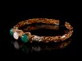 BRD296 Bracelet Tibétain Métal Argenté Cuivre Laiton