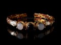 BRD298 Bracelet Tibétain Métal Argenté Cuivre Laiton