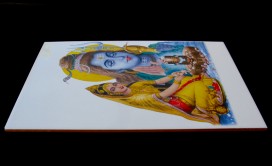F01 Faïence Shiva et Parvati Dieu et Déesse Hindous - 