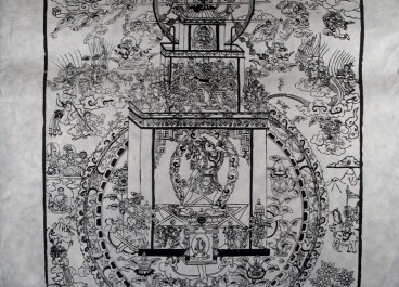 AF09 Affiche Tibétaine Papier Népalais Déités du Bouddhisme