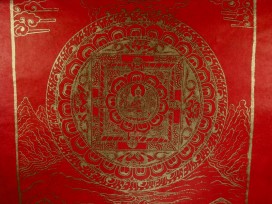 AF42 Affiche Tibétaine Papier Népalais Bouddha Mandala