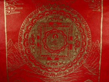 AF42 Affiche Tibétaine Papier Népalais Bouddha Mandala
