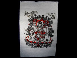 AF46 Affiche Tibétaine Papier Népalais Tara Déesse Bouddhiste