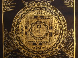 AF48 Affiche Tibétaine Papier Népalais Bouddha Mandala