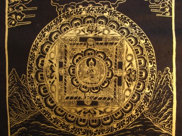 AF48 Affiche Tibétaine Papier Népalais Bouddha Mandala
