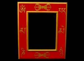 CAD01 Cadre Photo Tibétain Mantra bouddhiste Om Mani Padme Hum Dorje Vajra