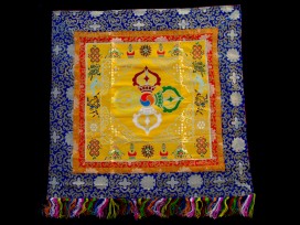 BB52 Bannière Tibétaine Dorje Signes Auspicieux du Bouddhisme