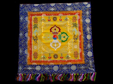 BB52 Bannière Tibétaine Dorje Signes Auspicieux du Bouddhisme