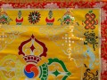 BB52 Bannière Tibétaine Dorje Signes Auspicieux du Bouddhisme