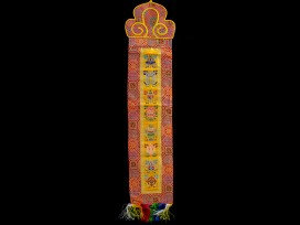 BB54 Bannière Tibétaine Signes Auspicieux du Bouddhisme